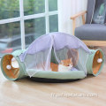 Pass pliable roulant du sac de couchage confortable tunnel de chat